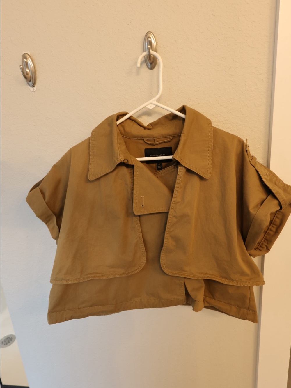 Banana Republic Cropped Cape Jacket in Camel Brown